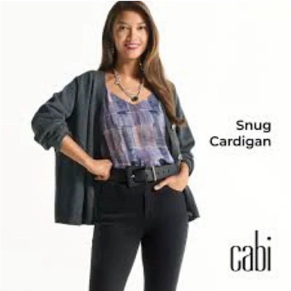CABI Snug Cardigan Gray Long Sleeve Button Front Sz M #4285